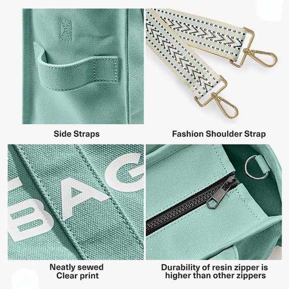 The Tote Bag, Mint Green, Medium - Picture 6 of 8